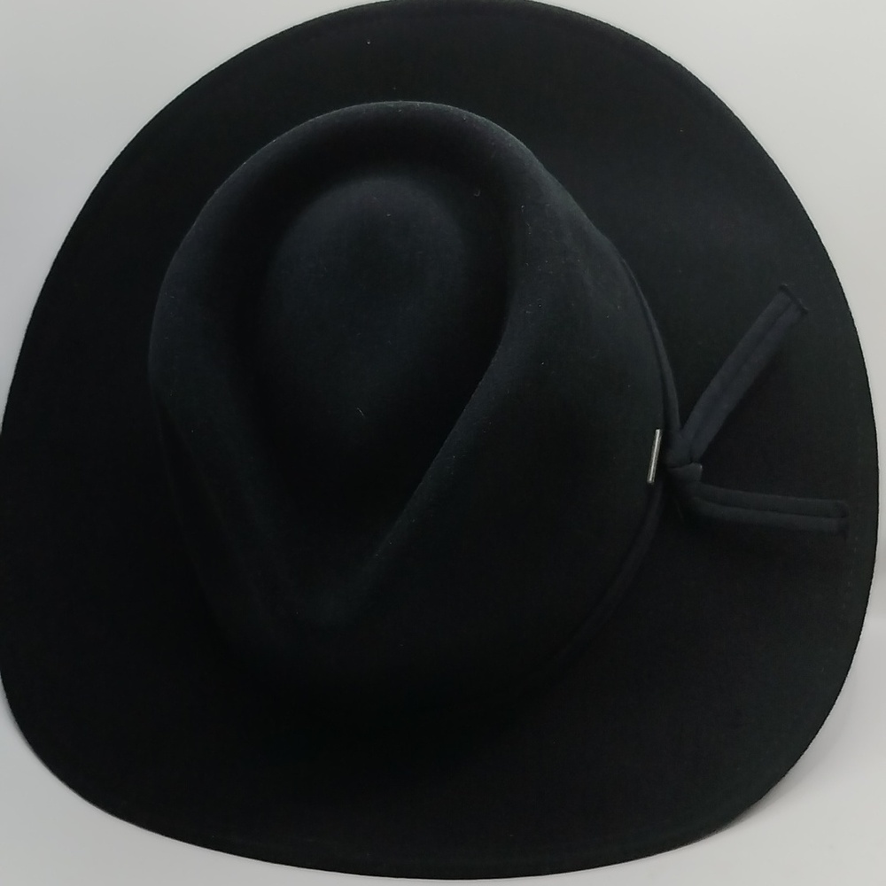 Brixton Joanna Australian WOOL Felt Fedora Packable Hat Adjustable, Black NEW - Picture 7 of 12